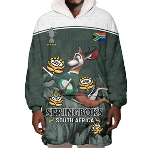 South Africa Rugby Wearable Blanket Hoodie Springboks 4th Champions World Cup Proud Bokke