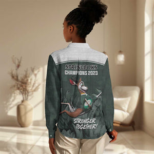 South Africa Rugby Women Casual Shirt Springboks 4th Champions World Cup Proud Bokke