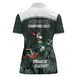 South Africa Rugby Women Polo Shirt Springboks 4th Champions World Cup Proud Bokke