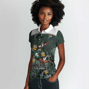 South Africa Rugby Women Polo Shirt Springboks 4th Champions World Cup Proud Bokke