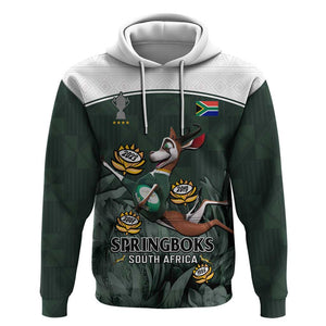 South Africa Rugby Zip Hoodie Springboks 4th Champions World Cup Proud Bokke