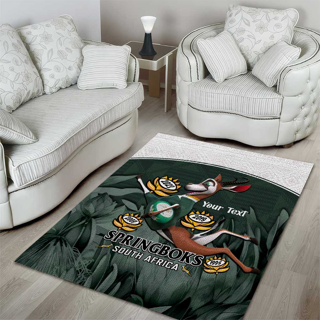 Custom South Africa Rugby Area Rug Springboks 4th Champions World Cup Proud Bokke