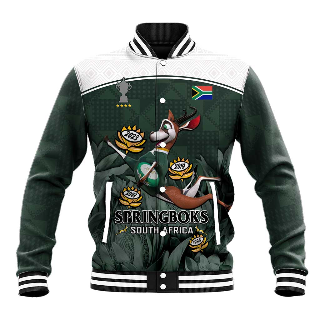 Custom South Africa Rugby Baseball Jacket Springboks 4th Champions World Cup Proud Bokke LT14