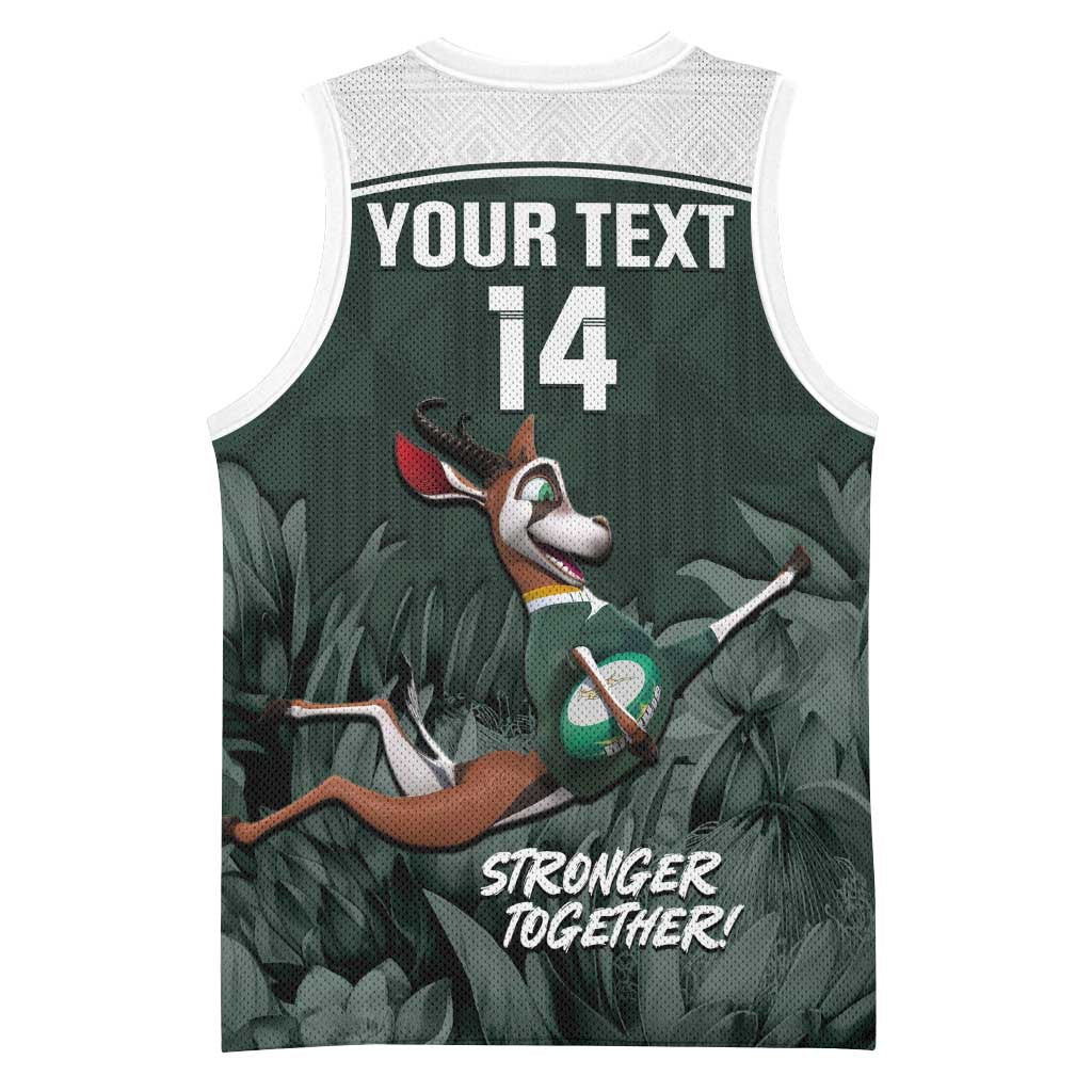 Custom South Africa Rugby Basketball Jersey Springboks 4th Champions World Cup Proud Bokke LT14