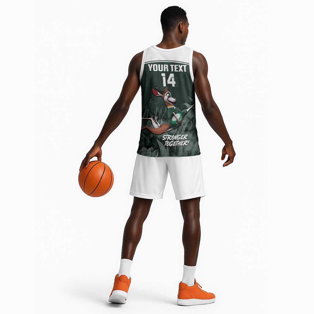 Custom South Africa Rugby Basketball Jersey Springboks 4th Champions World Cup Proud Bokke LT14
