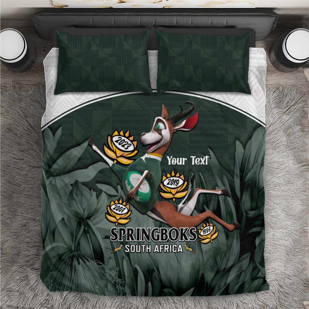 Custom South Africa Rugby Bedding Set Springboks 4th Champions World Cup Proud Bokke