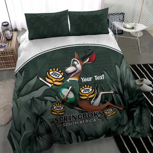 Custom South Africa Rugby Bedding Set Springboks 4th Champions World Cup Proud Bokke