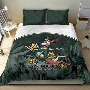 Custom South Africa Rugby Bedding Set Springboks 4th Champions World Cup Proud Bokke