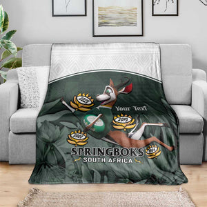 Custom South Africa Rugby Blanket Springboks 4th Champions World Cup Proud Bokke