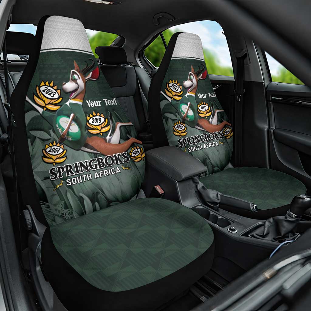 Custom South Africa Rugby Car Seat Cover Springboks 4th Champions World Cup Proud Bokke