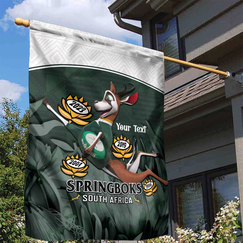 Custom South Africa Rugby Garden Flag Springboks 4th Champions World Cup Proud Bokke