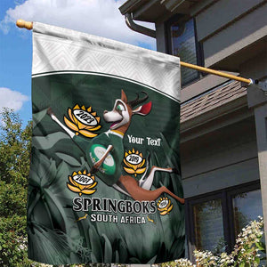 Custom South Africa Rugby Garden Flag Springboks 4th Champions World Cup Proud Bokke