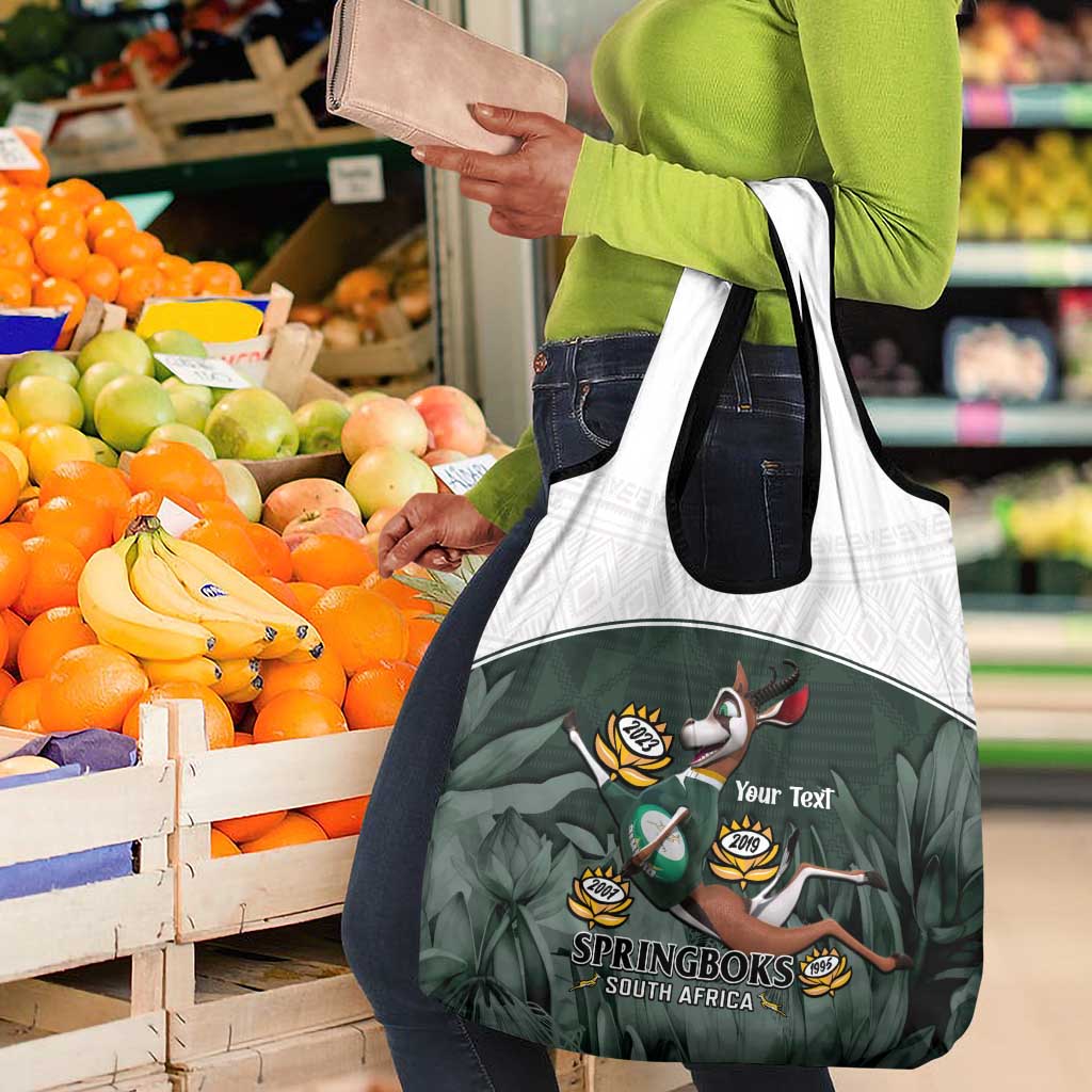 Custom South Africa Rugby Grocery Bag Springboks 4th Champions World Cup Proud Bokke