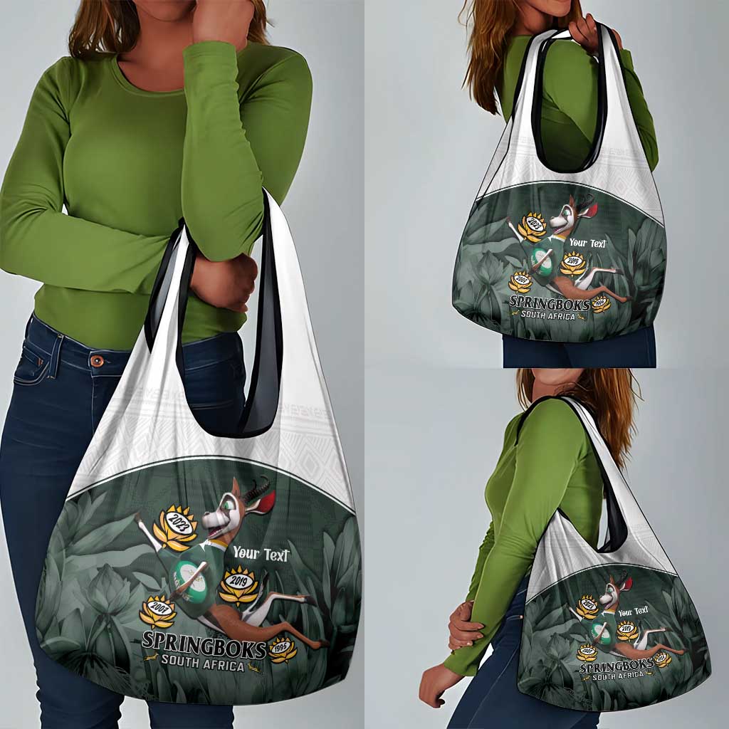 Custom South Africa Rugby Grocery Bag Springboks 4th Champions World Cup Proud Bokke