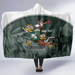 Custom South Africa Rugby Hooded Blanket Springboks 4th Champions World Cup Proud Bokke