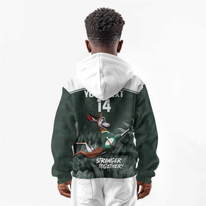 Custom South Africa Rugby Kid Hoodie Springboks 4th Champions World Cup Proud Bokke