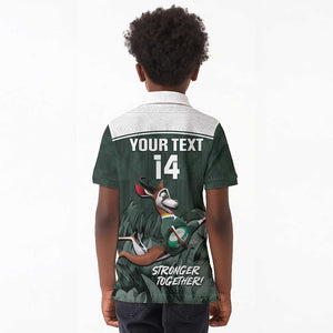 Custom South Africa Rugby Kid Polo Shirt Springboks 4th Champions World Cup Proud Bokke