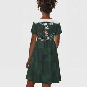 Custom South Africa Rugby Kid Short Sleeve Dress Springboks 4th Champions World Cup Proud Bokke