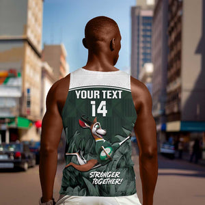 Custom South Africa Rugby Men Tank Top Springboks 4th Champions World Cup Proud Bokke