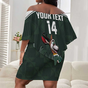 Custom South Africa Rugby Off Shoulder Short Dress Springboks 4th Champions World Cup Proud Bokke LT14