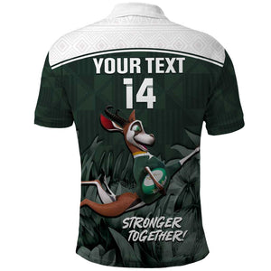 Custom South Africa Rugby Polo Shirt Springboks 4th Champions World Cup Proud Bokke