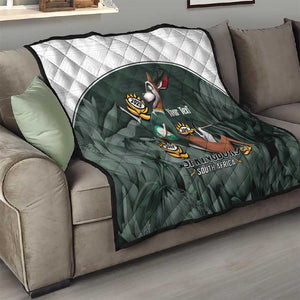 Custom South Africa Rugby Quilt Springboks 4th Champions World Cup Proud Bokke