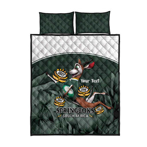 Custom South Africa Rugby Quilt Bed Set Springboks 4th Champions World Cup Proud Bokke