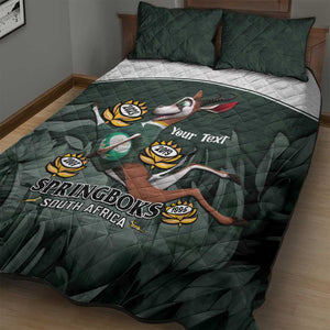 Custom South Africa Rugby Quilt Bed Set Springboks 4th Champions World Cup Proud Bokke