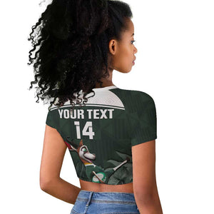 Custom South Africa Rugby Raglan Cropped T shirt Springboks 4th Champions World Cup Proud Bokke