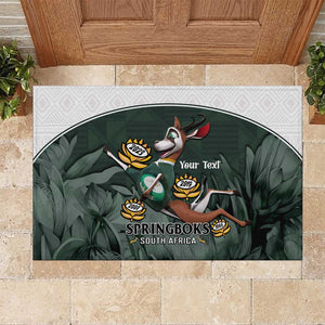 Custom South Africa Rugby Rubber Doormat Springboks 4th Champions World Cup Proud Bokke