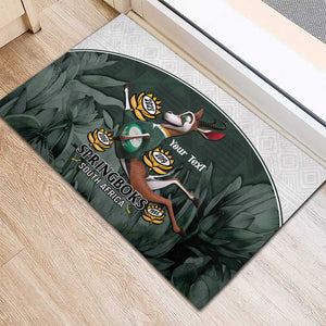 Custom South Africa Rugby Rubber Doormat Springboks 4th Champions World Cup Proud Bokke