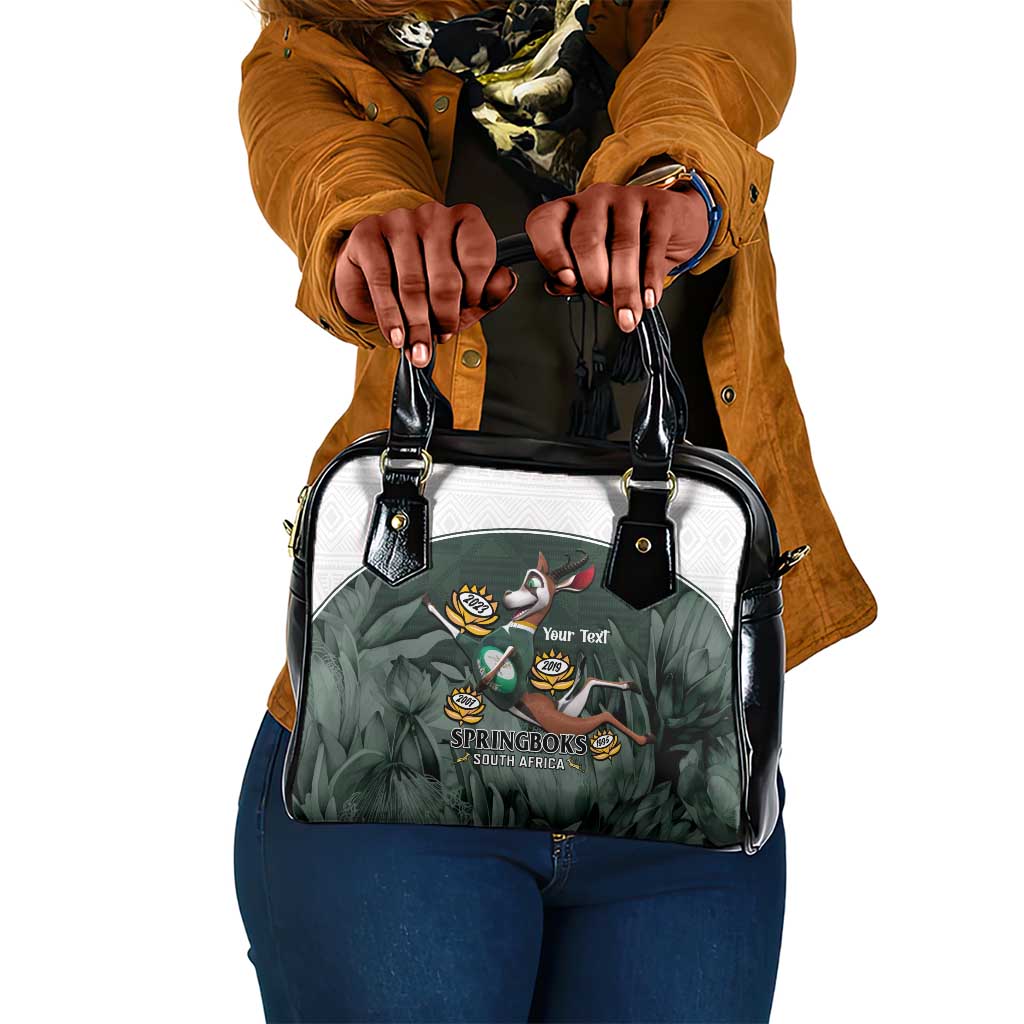 Custom South Africa Rugby Shoulder Handbag Springboks 4th Champions World Cup Proud Bokke