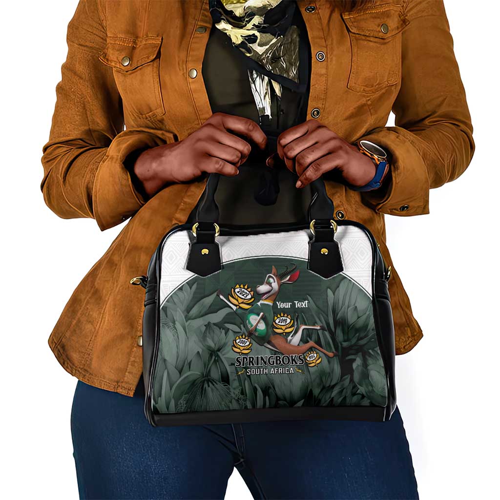 Custom South Africa Rugby Shoulder Handbag Springboks 4th Champions World Cup Proud Bokke
