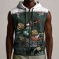 Custom South Africa Rugby Sleeveless Zip Hoodie Springboks 4th Champions World Cup Proud Bokke - African Pride
