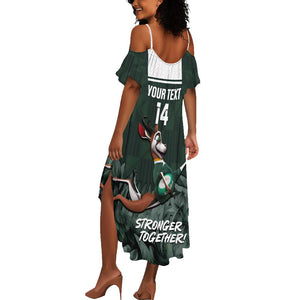 Custom South Africa Rugby Summer Maxi Dress Springboks 4th Champions World Cup Proud Bokke