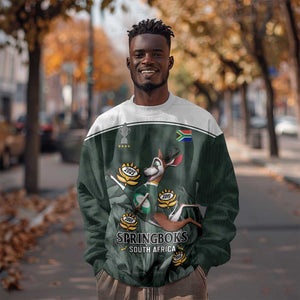 Custom South Africa Rugby Sweatshirt Springboks 4th Champions World Cup Proud Bokke