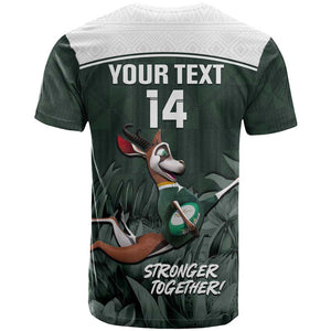 Custom South Africa Rugby T shirt Springboks 4th Champions World Cup Proud Bokke