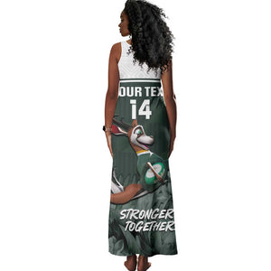 Custom South Africa Rugby Tank Maxi Dress Springboks 4th Champions World Cup Proud Bokke