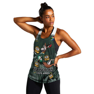 Custom South Africa Rugby Women Racerback Tank Springboks 4th Champions World Cup Proud Bokke