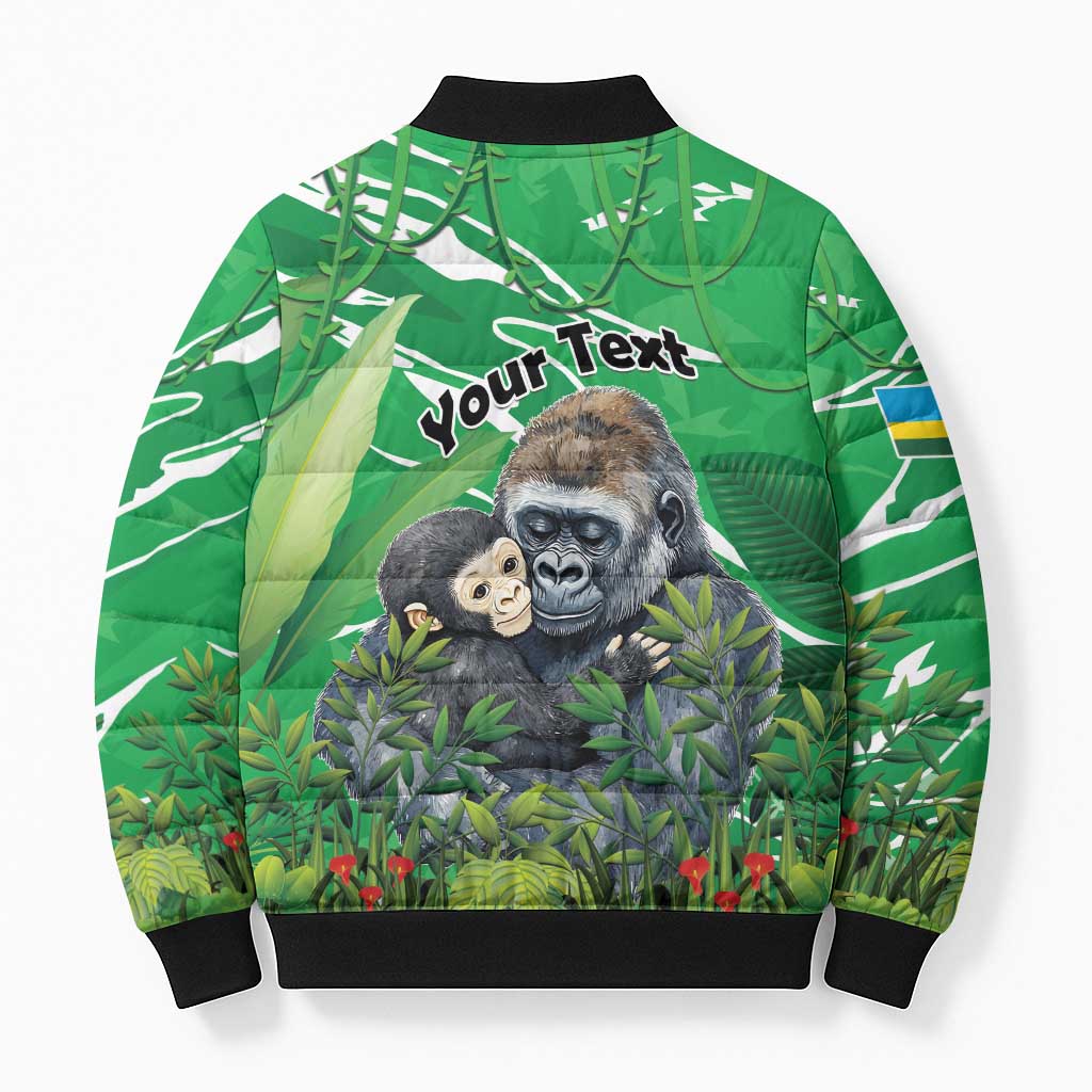 Personalized Rwanda Kwita Izina Bomber Puffer Jacket Name a Gorilla - Save a Species