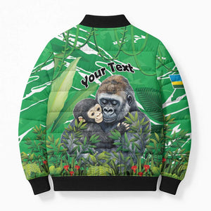 Personalized Rwanda Kwita Izina Bomber Puffer Jacket Name a Gorilla - Save a Species