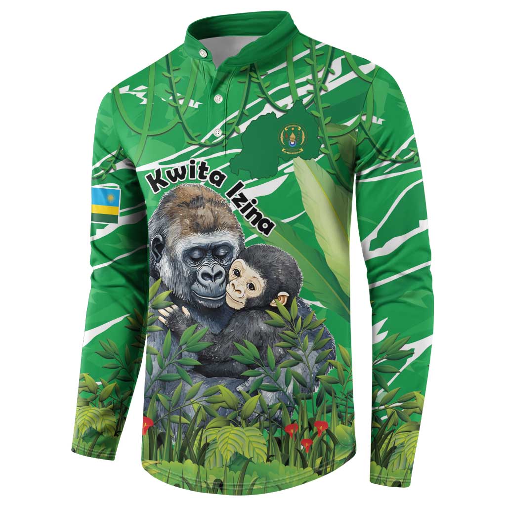 Personalized Rwanda Kwita Izina Button Sweatshirt Name a Gorilla - Save a Species