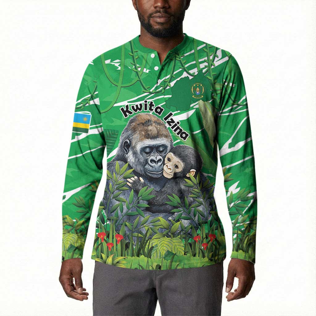 Personalized Rwanda Kwita Izina Button Sweatshirt Name a Gorilla - Save a Species