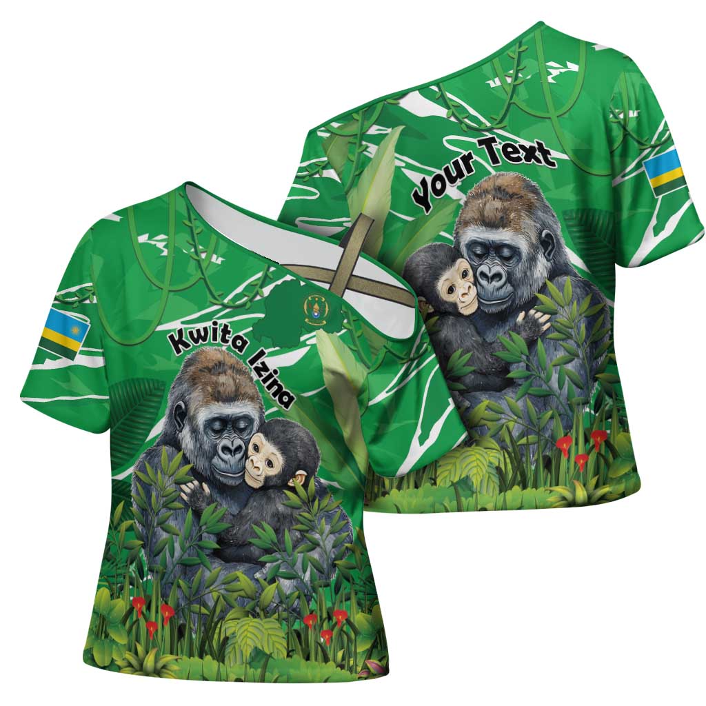 Personalized Rwanda Kwita Izina Cross Shoulder Shirt Name a Gorilla - Save a Species