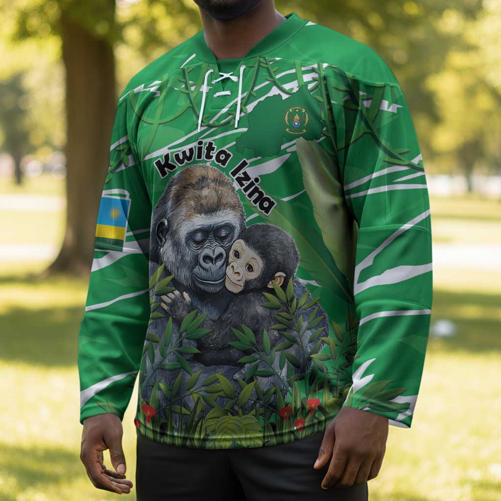 Personalized Rwanda Kwita Izina Hockey Jersey Name a Gorilla - Save a Species