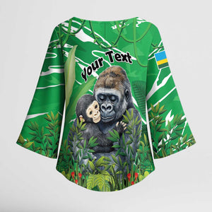 Personalized Rwanda Kwita Izina Kimono Sleeve Blouse Name a Gorilla - Save a Species