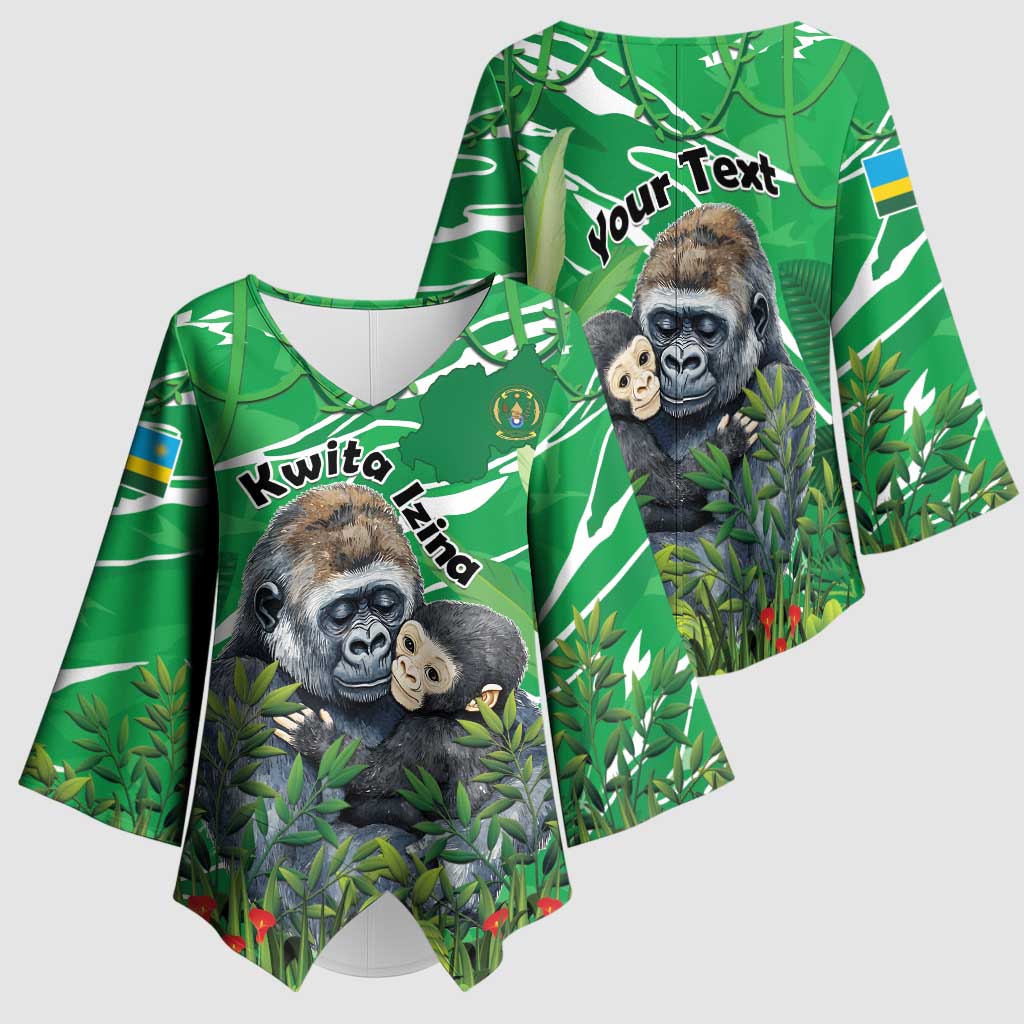 Personalized Rwanda Kwita Izina Kimono Sleeve Blouse Name a Gorilla - Save a Species