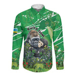 Personalized Rwanda Kwita Izina 2025 Long Sleeve Button Shirt Gorilla Naming Day - African Pride
