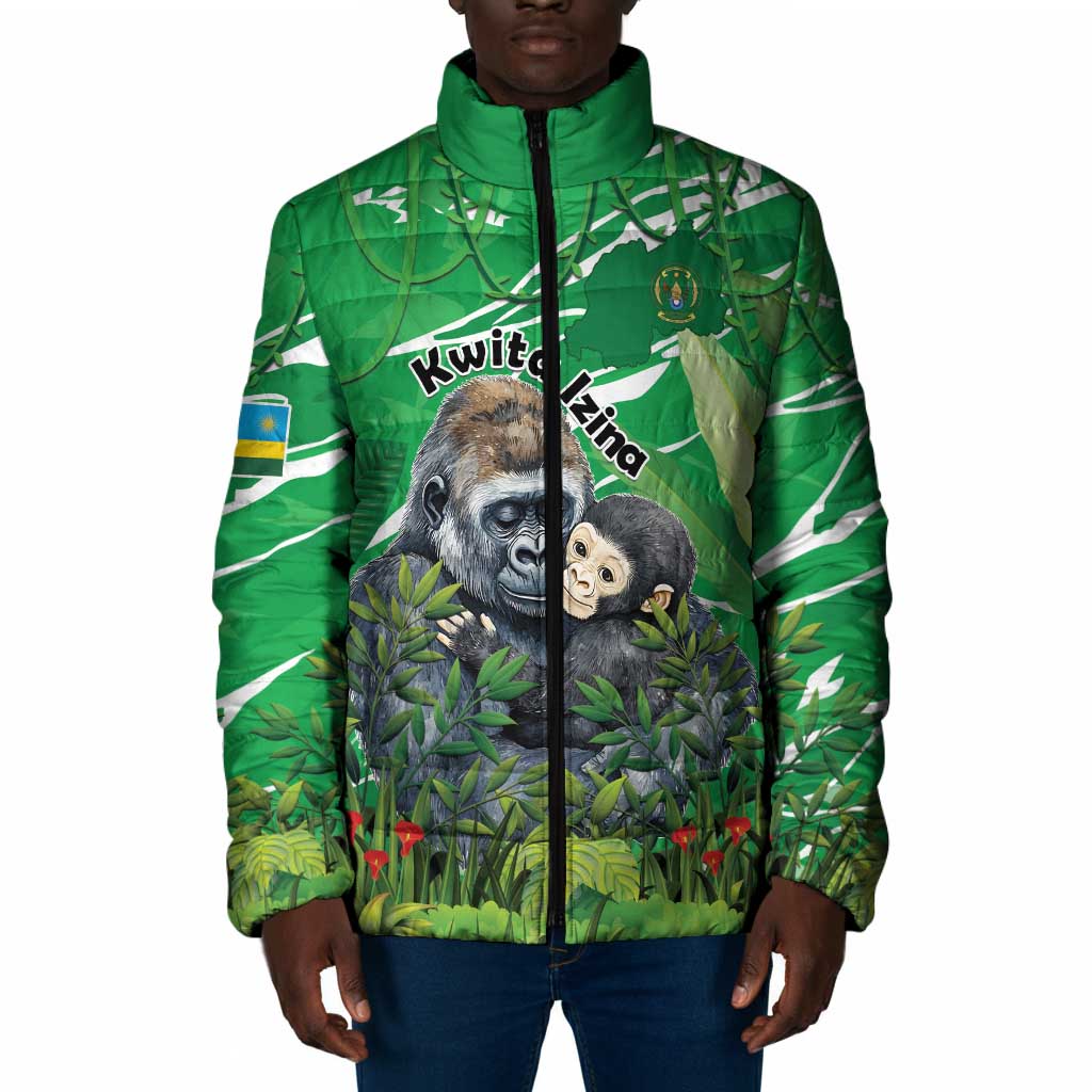 Personalized Rwanda Kwita Izina Padded Jacket Name a Gorilla - Save a Species