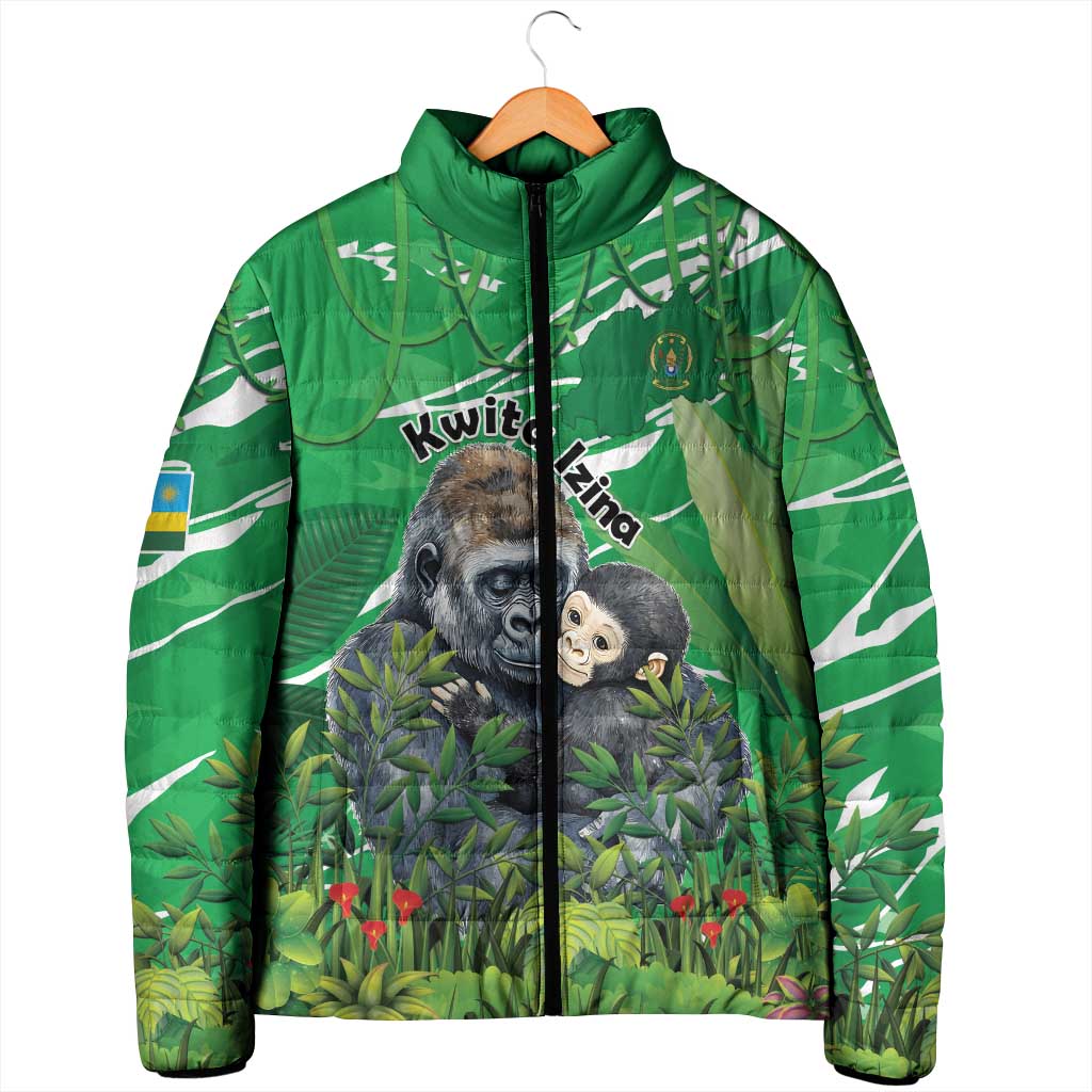 Personalized Rwanda Kwita Izina Padded Jacket Name a Gorilla - Save a Species